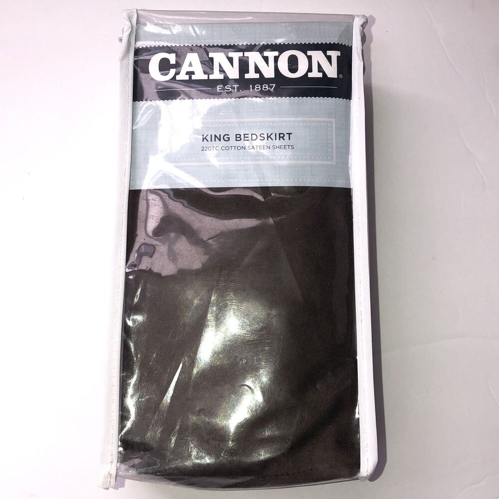 Cannon KING Size Bed Skirt CHOCOLATE 220TC Cotton Sateen 78” X 80” 15” Drop NIP